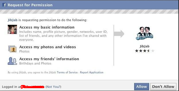 Example Facebook Request For Permission