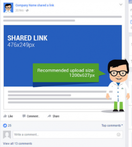 Example Facebook Shared link template
