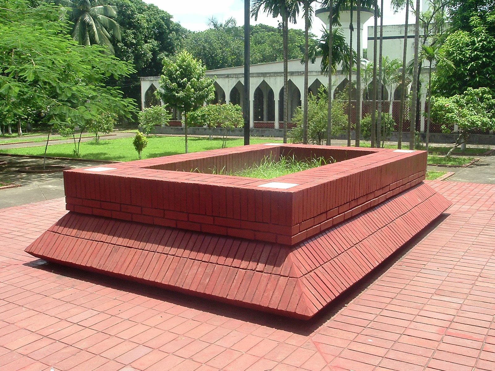 Nazrul is buried on the grounds of the Central Mosque of Dhaka University