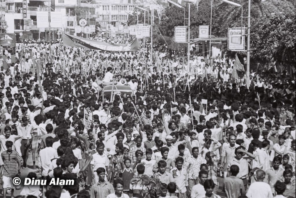 Mass rally of Dhaka blockade, November 10, 1987. Photo courtesy: Dinu Alam