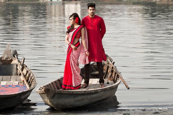 Traditional Attire for Pohela Boishakh. Tulona & Ratul. 